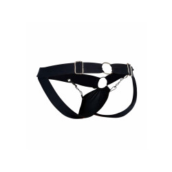 MALE BASICS Dungeon Chain Jockstrap aus Faux Leder Schwarz O/S