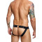 MALE BASICS Dungeon Chain Jockstrap aus Faux Leder Schwarz O/S