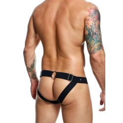 MALE BASICS Dngeon Peakaboo Jockstraps aus Faux Leder Schwarz O/S