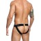 MALE BASICS Dngeon Peakaboo Jockstraps aus Faux Leder Schwarz O/S