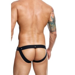 MALE BASICS Dngeon Snap Jockstrap aus Faux Leder Schwarz O/S