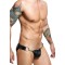 MALE BASICS Dngeon Snap Jockstrap aus Faux Leder Schwarz O/S
