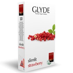GLYDE Slimfit Strawberry Kondome Vegan 10 Stk.