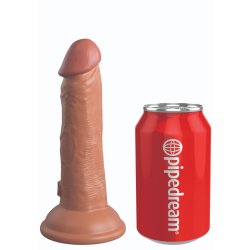 KING COCK ELITE Dual Density Silikon Dildo mit Vibration 15,0 cm Einführlänge Caramel