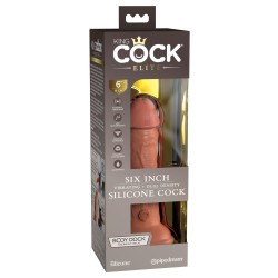 KING COCK ELITE Dual Density Silikon Dildo mit Vibration 15,0 cm Einführlänge Caramel