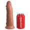 KING COCK ELITE Dual Density Silikon Dildo mit Vibration 20,0 cm Einführlänge Caramel