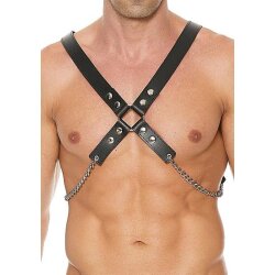 OUCH UOMO Chain &amp; Leather Harness aus echtem Leder...