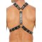 OUCH UOMO Metal Spots Harness aus echtem Leder Schwarz