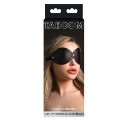TABOOM Augenmaske Infinity mit elastischem Band aus PU-Leder Schwarz