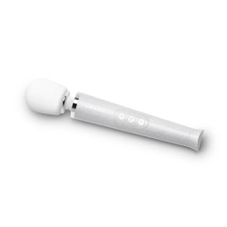 LE WAND Spezial-Edition Bodywand Massager Petite USB aufladbar Weiss &amp; glitzernd