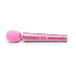 LE WAND Spezial-Edition Bodywand Massager Petite USB aufladbar Pink &amp; glitzernd