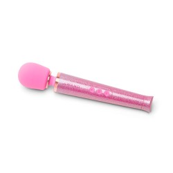 LE WAND Spezial-Edition Bodywand Massager Petite USB aufladbar Pink & glitzernd