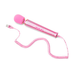 LE WAND Spezial-Edition Bodywand Massager Petite USB aufladbar Pink &amp; glitzernd