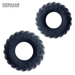 OXBALLS Truckt 2er-Set Penis- & Hodenring aus TPR-Silikon-Mischung Night Edition
