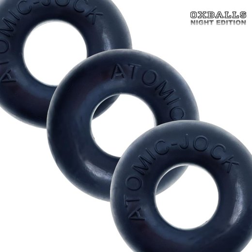 OXBALLS Ringer 3er-Pack Penisringe aus TPR-Silikon-Mischung Night Edition