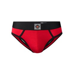 ISA UNDERWEAR Slip Button UP aus Baumwolle Rot