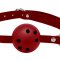 ALIVE Ballknebel mit Luftlöchern aus ABS & PU-Leder Rot