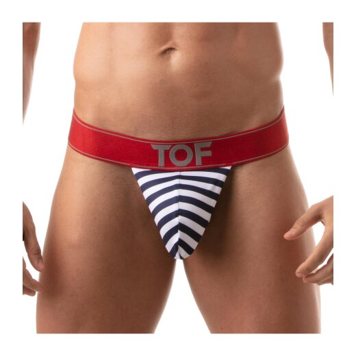 TOF French Stringless Thong Sailor Navy Blue