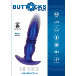 TOY JOY BUTTOCKS The Tough Anal-Plug mit Vibration &amp; Stoss-Funktion Blau