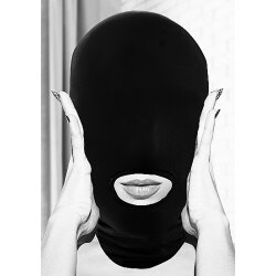 OUCH Spandex Maske mit Mund&ouml;ffnung Schwarz