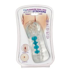 CLOUD 9 Dual End Pocket Stroker Masturbator mit vaginaler &amp; analer &Ouml;ffnung Transparent