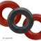 HÜNKYJUNK Penisringe 3er Pack aus Plus+ Silikon Rot/Schwarz