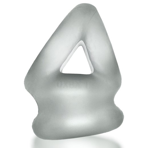 OXBALLS Tri-Squeeze Penissling mit Hodenstrecker aus TPR-Silikon-Mischung Clear Ice