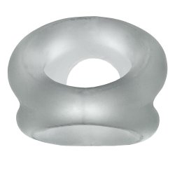 OXBALLS Tri-Squeeze Penissling mit Hodenstrecker aus TPR-Silikon-Mischung Clear Ice