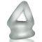 OXBALLS Tri-Squeeze Penissling mit Hodenstrecker aus TPR-Silikon-Mischung Clear Ice