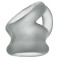 OXBALLS Tri-Squeeze Penissling mit Hodenstrecker aus TPR-Silikon-Mischung Clear Ice