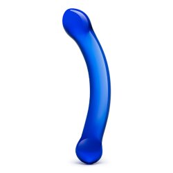 GL&Auml;S G-Spot Curved Dildo aus Glas Blau