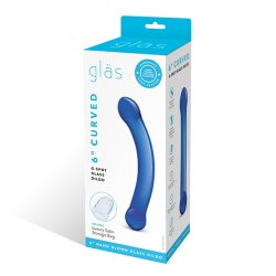 GL&Auml;S G-Spot Curved Dildo aus Glas Blau