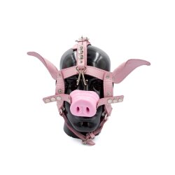 MR.B Leather Pig Head Harness Pink