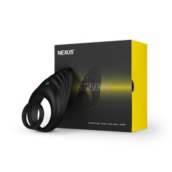 NEXUS Enhance Penis- und Hodenring aus Silikon mit Vibrationen Schwarz