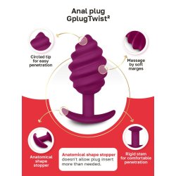 G-VIBE Gplug Twist 2 aus Silikon Fuchsia