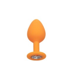 CALEXOTICS Anal Plug 3er Set aus Silikon mit Zierstein Orange