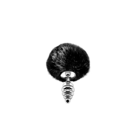 ALIVE Anal Pleasure Metall-Analplug Twist Small mit Hasenschwänzchen Schwarz