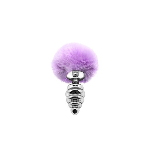 ALIVE Anal Pleasure Metall-Analplug Twist Medium mit Hasenschwänzchen Lila