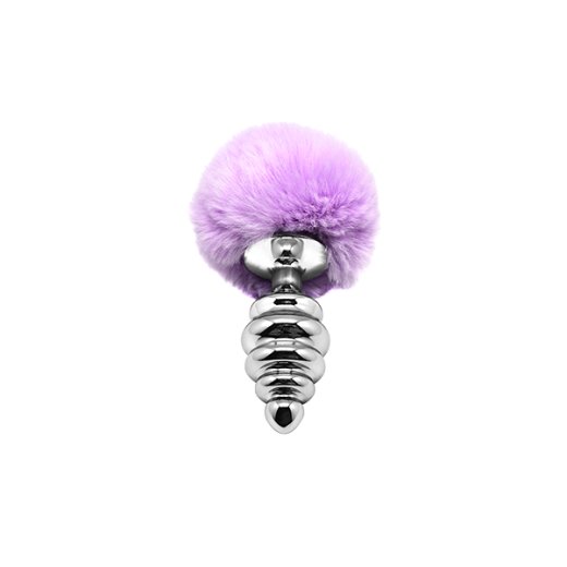 ALIVE Anal Pleasure Metall-Analplug Twist Large mit Hasenschwänzchen Lila