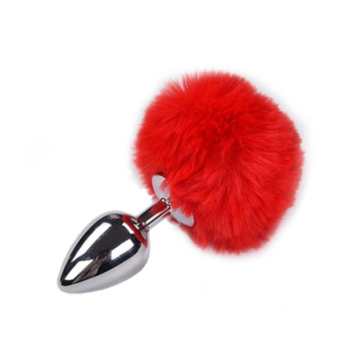 ALIVE Anal Pleasure Metall-Analplug Large mit Hasenschwänzchen Rot