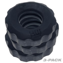 HÜNKYJUNK  Super Huj Penisringe 3er Pack aus Plus+ Silikon Schwarz