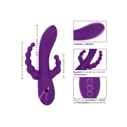 CALEXOTICS Long Beach BootyliciousVibrator mit Klitoris-Stimulator &amp; Anal-Tail Violett