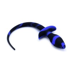 KIOTOS Anal-Plug mit Hundeschwanz aus Silikon Schwarz/Blau