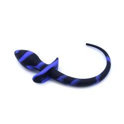 KIOTOS Anal-Plug mit Hundeschwanz aus Silikon Schwarz/Blau