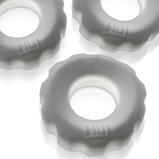 HÜNKYJUNK  Super Huj Penisringe 3er Pack aus Plus+ Silikon Weiss