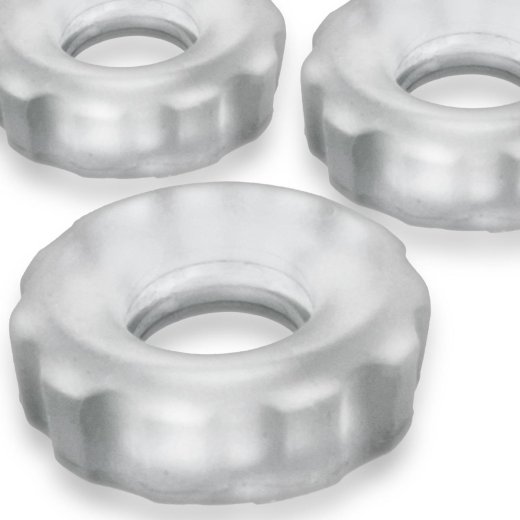 HÜNKYJUNK  Super Huj Penisringe 3er Pack aus Plus+ Silikon Transparent