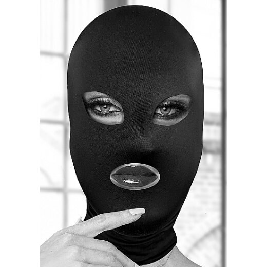 OUCH Subversion Maske mit Augen- &amp; Mund&ouml;ffnung aus Spandex Schwarz