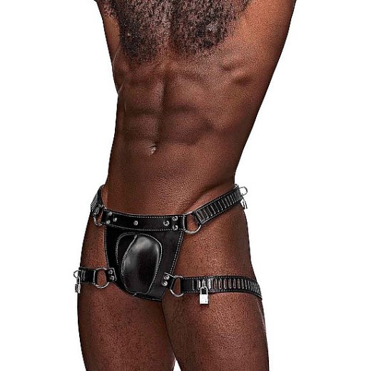 MALE POWER FETISH Scorpio Leder Thong One Size Schwarz