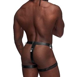 MALE POWER FETISH Scorpio Leder Thong One Size Schwarz