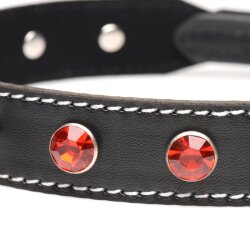 STRICT Diamant-Halsband Mit O-Ring Schwarz/Rot